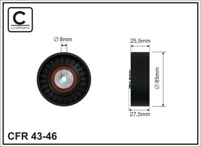 Deflection/Guide Pulley, V-ribbed belt CAFFARO 43-46