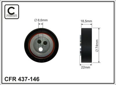 Tensioner Pulley, V-ribbed belt CAFFARO 437-146