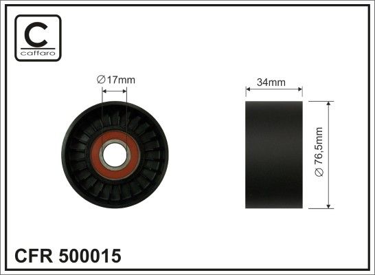 CAFFARO 500015 Tensioner Pulley, V-ribbed belt