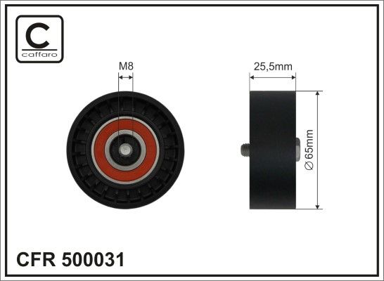 CAFFARO 500031 Deflection/Guide Pulley, V-ribbed belt