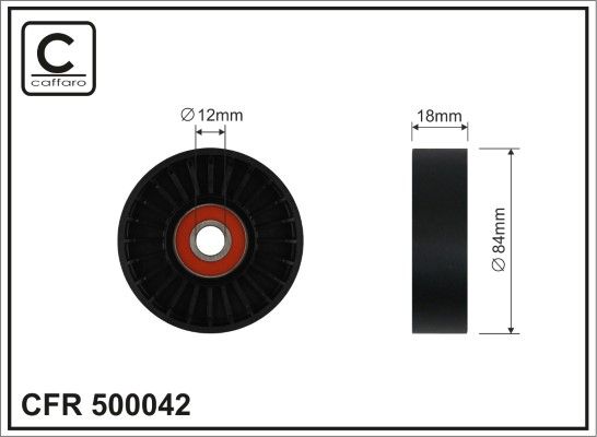 CAFFARO 500042 Deflection/Guide Pulley, V-ribbed belt