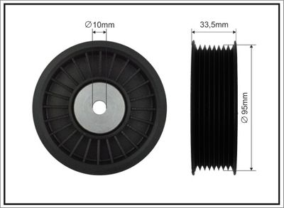 Deflection/Guide Pulley, V-ribbed belt CAFFARO 500044