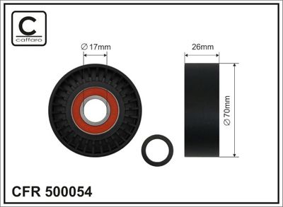 Tensioner Pulley, V-ribbed belt CAFFARO 500054