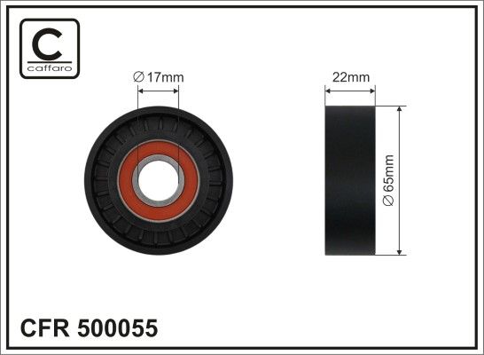 CAFFARO 500055 Tensioner Pulley, V-ribbed belt