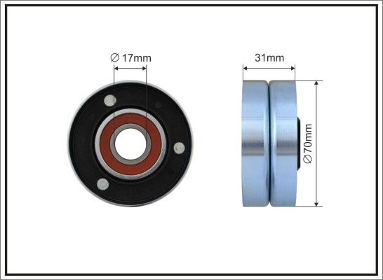 CAFFARO 500067 Tensioner Pulley, V-ribbed belt
