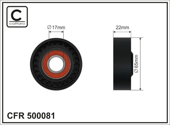 CAFFARO 500081 Tensioner Pulley, V-ribbed belt
