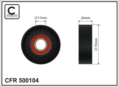 Tensioner Pulley, V-ribbed belt CAFFARO 500104