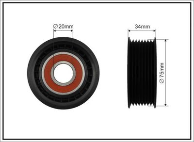 Tensioner Pulley, V-ribbed belt CAFFARO 500121