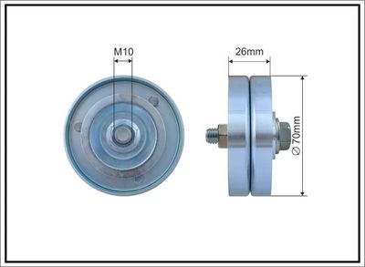 Tensioner Pulley, V-ribbed belt CAFFARO 500131