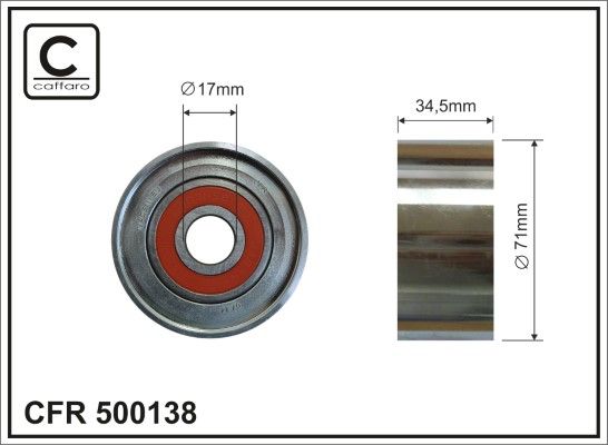 CAFFARO 500138 Deflection/Guide Pulley, V-ribbed belt
