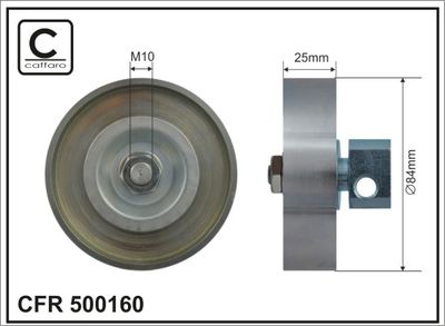 Tensioner Pulley, V-ribbed belt CAFFARO 500160