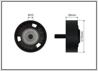 Deflection/Guide Pulley, V-ribbed belt CAFFARO 500189 SC