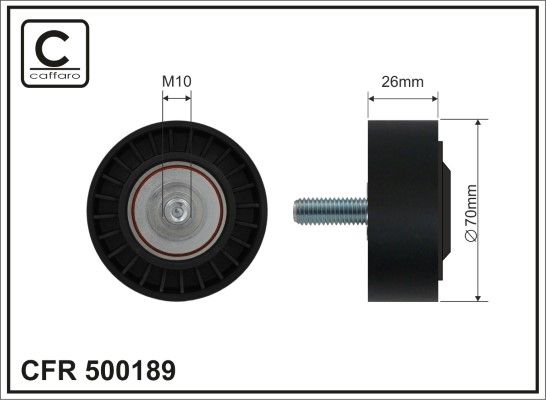 CAFFARO 500189 Deflection/Guide Pulley, V-ribbed belt
