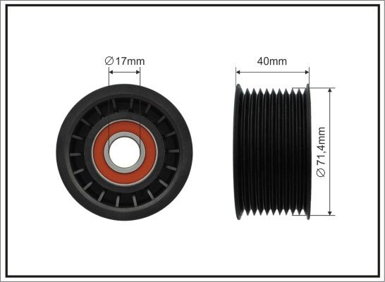 CAFFARO 500201 Deflection/Guide Pulley, V-ribbed belt