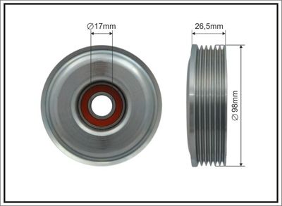 Tensioner Pulley, V-ribbed belt CAFFARO 500212