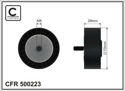 Deflection/Guide Pulley, V-ribbed belt CAFFARO 500223