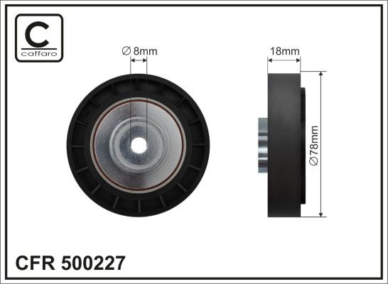 CAFFARO 500227 Deflection/Guide Pulley, V-ribbed belt