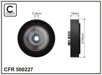 Deflection/Guide Pulley, V-ribbed belt CAFFARO 500227