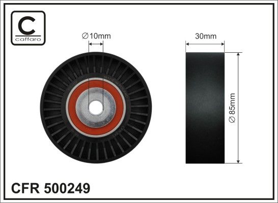 CAFFARO 500249 Deflection/Guide Pulley, V-ribbed belt