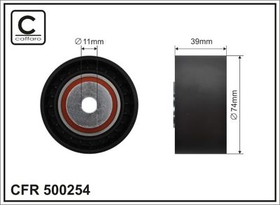 Deflection/Guide Pulley, V-ribbed belt CAFFARO 500254
