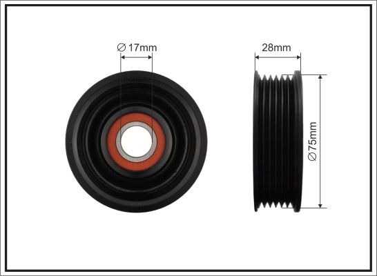 CAFFARO 500262 Deflection/Guide Pulley, V-ribbed belt