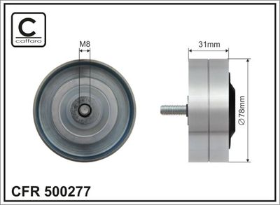 Deflection/Guide Pulley, V-ribbed belt CAFFARO 500277