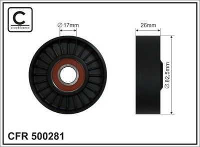 Tensioner Pulley, V-ribbed belt CAFFARO 500281