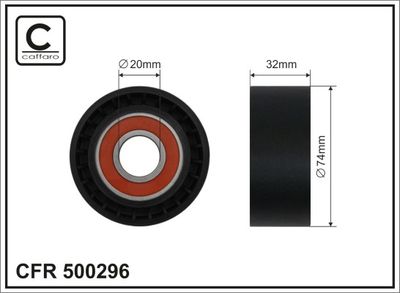 Tensioner Pulley, V-ribbed belt CAFFARO 500296