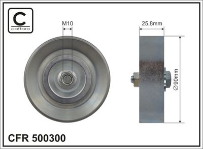 Deflection/Guide Pulley, V-ribbed belt CAFFARO 500300