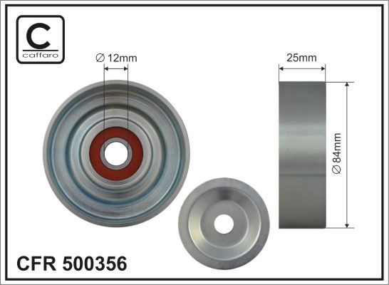 CAFFARO 500356 Deflection/Guide Pulley, V-ribbed belt