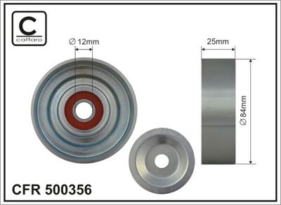 Deflection/Guide Pulley, V-ribbed belt CAFFARO 500356