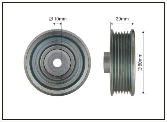 CAFFARO 500367 Deflection/Guide Pulley, V-ribbed belt