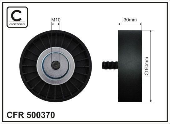 CAFFARO 500370 Deflection/Guide Pulley, V-ribbed belt