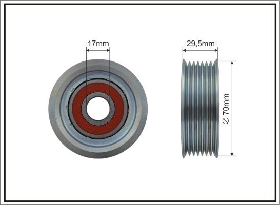 CAFFARO 500408 Tensioner Pulley, V-ribbed belt