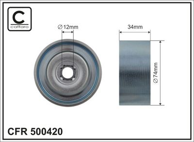 Deflection/Guide Pulley, V-ribbed belt CAFFARO 500420