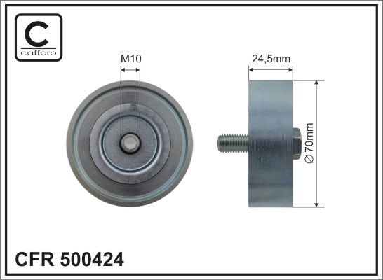CAFFARO 500424 Deflection/Guide Pulley, V-ribbed belt