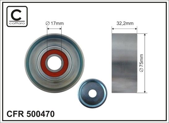 CAFFARO 500470 Tensioner Pulley, V-ribbed belt