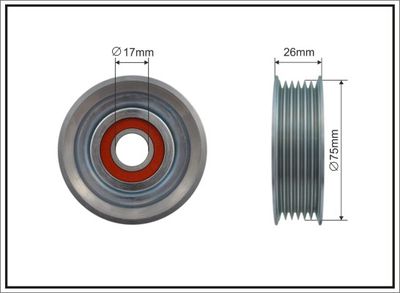 Tensioner Pulley, V-ribbed belt CAFFARO 500484