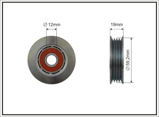 CAFFARO 500506 Tensioner Pulley, V-ribbed belt