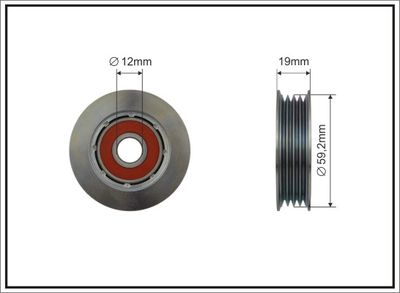 Tensioner Pulley, V-ribbed belt CAFFARO 500506