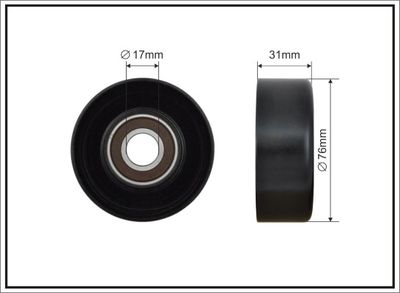 Tensioner Pulley, V-ribbed belt CAFFARO 500508