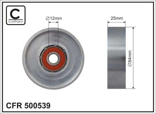 CAFFARO 500539 Tensioner Pulley, V-ribbed belt