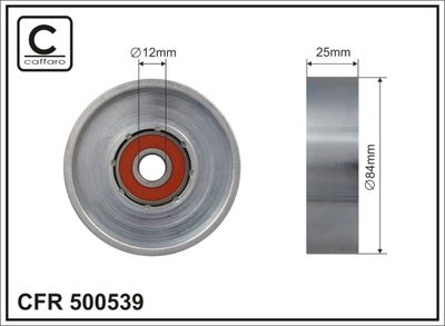Tensioner Pulley, V-ribbed belt CAFFARO 500539