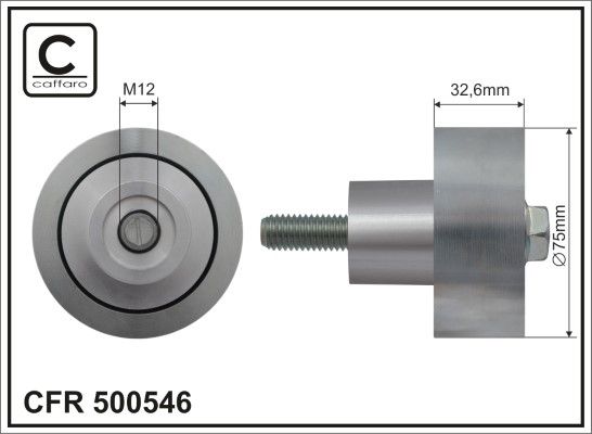 CAFFARO 500546 Deflection/Guide Pulley, V-ribbed belt