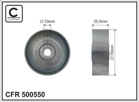 CAFFARO 500550 Deflection/Guide Pulley, V-ribbed belt
