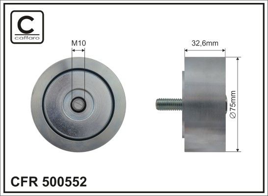CAFFARO 500552 Deflection/Guide Pulley, V-ribbed belt