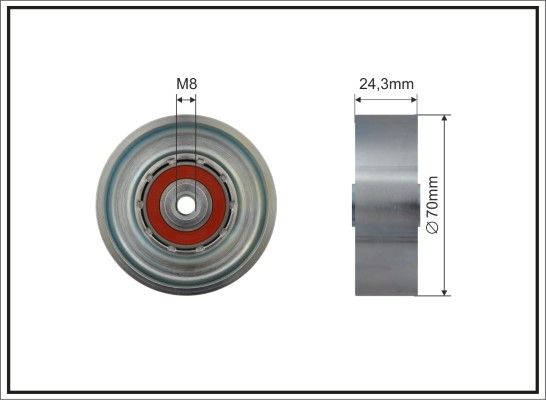 CAFFARO 500560 Deflection/Guide Pulley, V-ribbed belt