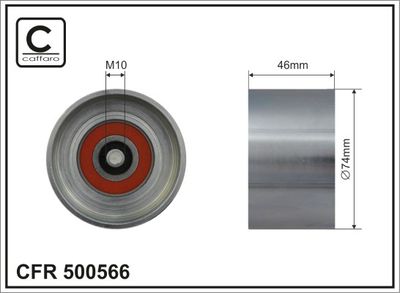 Tensioner Pulley, V-ribbed belt CAFFARO 500566