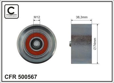 Tensioner Pulley, V-ribbed belt CAFFARO 500567
