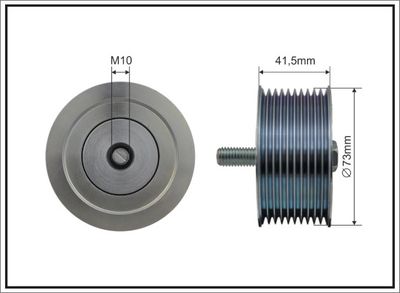 Deflection/Guide Pulley, V-ribbed belt CAFFARO 500573